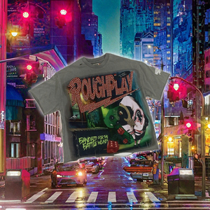 เสื้อยืดวินเทจ RoughPlay Beat Odds 300 กรัม ผ้าฝ้าย 100% สไตล์สตรีทแวร์ขาดๆ แบบ OEM - Product Image 3