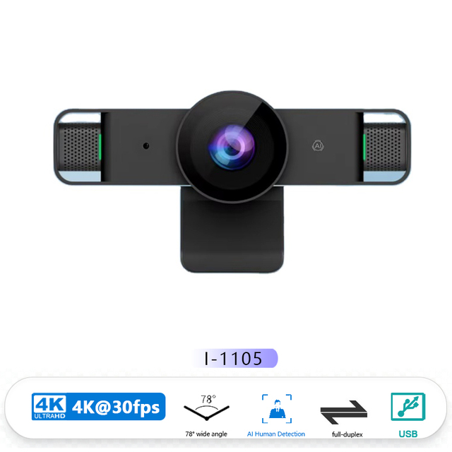 4K Webcam with Microphone 8MP 78 Degree Wide Angle USB 3.0 Plug and Play Factory Direct for Video Conference Live Streaming