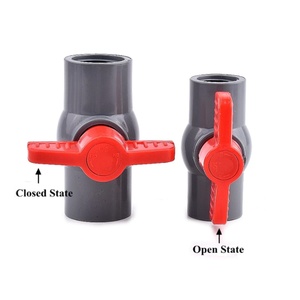 Válvula de bola de PVC gris de 1/2 "~1.5" con rosca y tipo de encaje para acuarios, tanques de peces, válvula de cierre e irrigación de jardín - Product Image 3