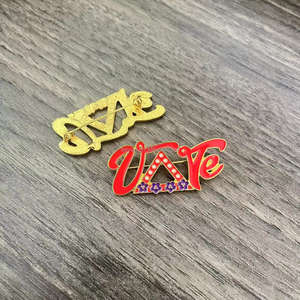 MASSGE SCHNEIDER TES Delta Theta Sorority Triangle Lila Violete Dreieck VOTE Wappen Broschen Anstecknadel - Product Image 3