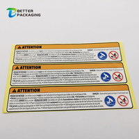 Étiquettes adhésives en vinyle avec impression Rectangle, pièces, autocollants d'avertissement de danger, impression personnalisée, couleur rouge