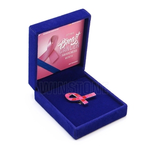 Pins personalizados para Concientización del <span class=keywords><strong>cáncer</strong></span> de mama con esmalte suave y purpurina con domótica epoxi - Product Image 5