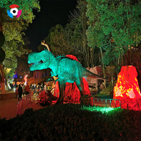 Dinosaure animatronique grandeur nature étanche de Zigong pour parc à thème, robot dinosaure électrique pour parc d'attractions