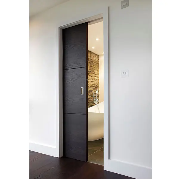 Modern interior sliding wooden pocket door sliding for bathrooms