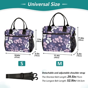 Hawaiian Flower Design Custom Logo Reusable Insulated Disposable Cooler Bag Thermal Zipper Picnic Cool Lunch Bag for Lady - Product Image 2