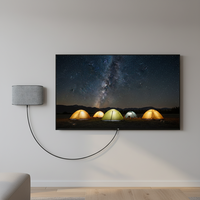 ANTOP Antenne TV intérieure DVB-T2 à panneau incurvé en plastique, options de montage sur table ou mural, gain de 28 dB, longue portée, réception TV gratuite