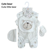 Combinaison bébé en coton pur à motif dinosaure RTS, ensemble de vêtements pour nouveau-né 5 pièces, boutons cachés, fabrication d'usine