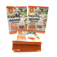 Papier Quad-seal-pet-food-bag Pet Or Fenêtre Stand Up Fond Plat Emballage Pochette Personnalisée Accepter Logo Chien Nourriture 50lb Sac
