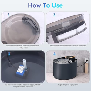 Fontaine à eau pour animaux de compagnie, accessoires pour chats, fontaine à circulation automatique avec filtration, distributeur d'eau silencieux pour chiens - Product Image 5