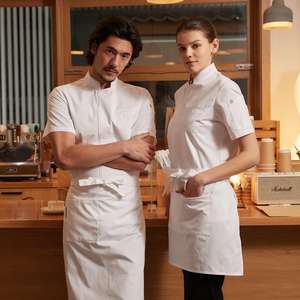 Uniforme de personnel d'entretien ménager pour hommes Yilong, coupe classique, polyester/coton, pour utilisation en hôtel, restauration, réception (modèle CYS006) - Product Image 1