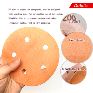 Papier abrasif super fin FV à 5 trous <span class=keywords><strong>de</strong></span> 5 pouces, papier abrasif imperméable pour le polissage et la finition du métal et du bois - Product Image 4