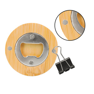 Décapsuleurs ronds en bambou vierges pour sublimation avec insert métallique pour designs personnalisés – Vente en gros - Product Image 3