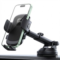 Support de téléphone de voiture Lamicall STCD05 à rotation 360° avec ventouse pour pare-brise, fixation par pince, support de navigation GPS