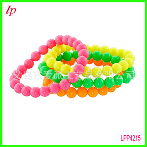 สร้อยคอลูกปัดนีออน 80 ซม. สี่สี อุปกรณ์ประกอบงานปาร์ตี้ โซ่ลูกบอลพลาสติก สำหรับทุกเพศ LPP4216 - Product Image 2