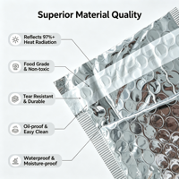 Sac isotherme en aluminium à bulles, étanche et auto-scellant pour aliments congelés, fruits de mer, transport en chaîne du froid, certifié CE