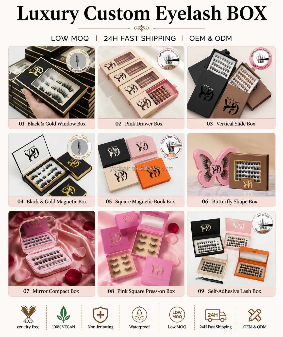 Luxurious eyelash box