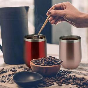 Design Custom Logo 12oz 350ml Eco-Friendly Powder Coated 304 Stainless Steel Double-Walled Travel Wine Tumbler Egg-Shaped - Product Image 5