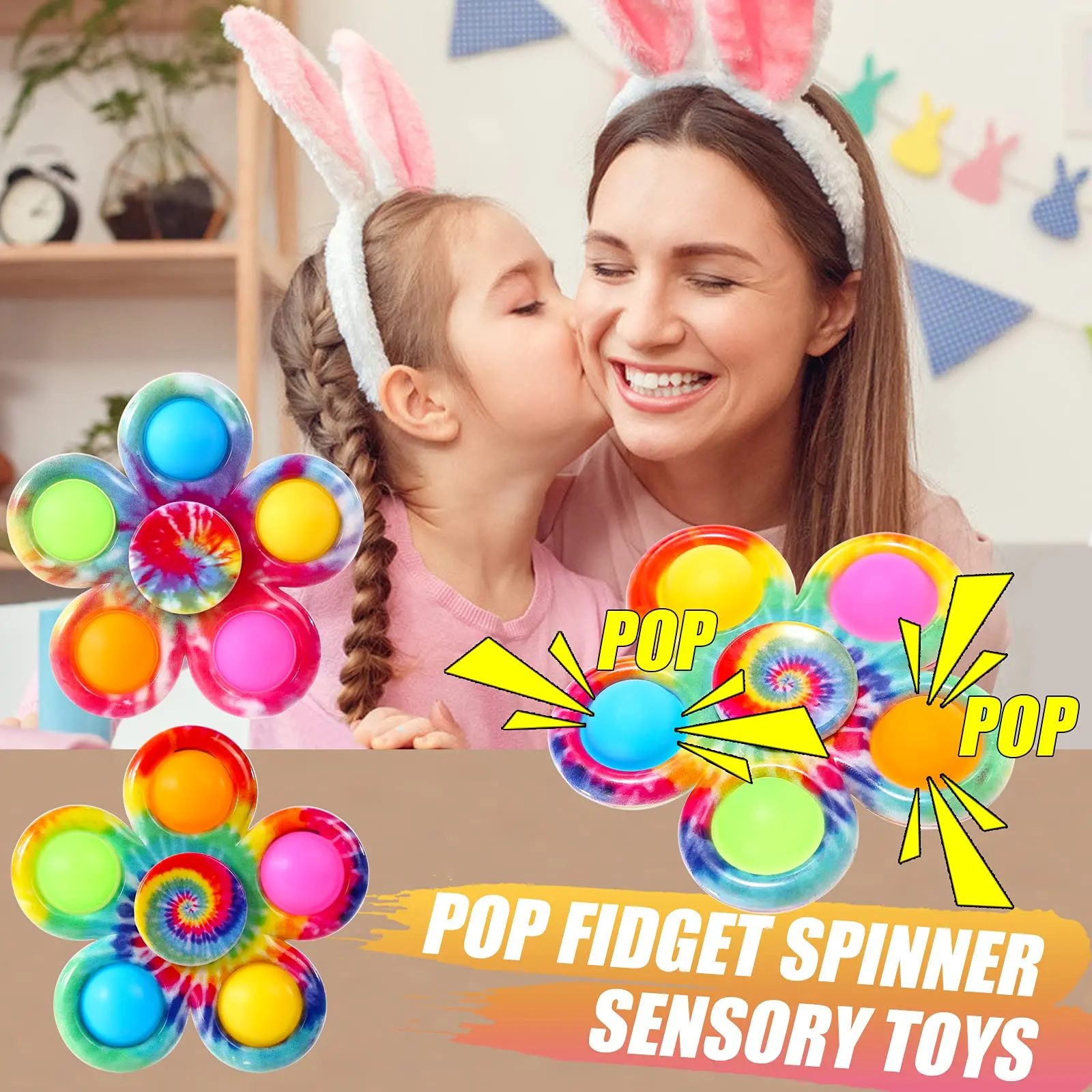 Amazon top seller Push Pop Simple Dimple Bubble Fidget Finger Spinner Toy Push Pop Bubble Fidget Spinner