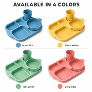 Ensemble de boîtes à lunch Younis en plastique à compartiments, 6 pièces, compatibles micro-ondes, vaisselle moderne et minimaliste pour étudiants, assiette et bol à lunch - Product Image 5