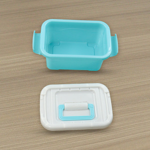 Plastic <b>Storage</b> <b>Box</b> Rectangle 16x10x7.5 Cm With Lid For Toys And Miscellaneous Items Blue Base White Lid - Product Image 4