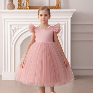 Abito Estivo Senza Maniche <span class=keywords><strong>a</strong></span> Linea <span class=keywords><strong>A</strong></span> per Bambine, Vestito da Cerimonia con Motivi Floreali per Feste di Compleanno e Damigelle - Product Image 5