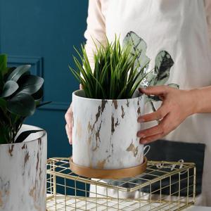 European <strong>Cement</strong> Flowerpot Ceramic Golden Water Transfer Printing Contracted the Zone of the Personality <strong>Tray</strong> Other Green - Product Image 3