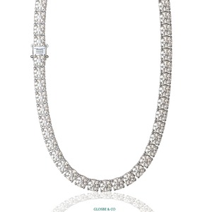 Collar de Tenis GRA con Diamantes de Moissanita Redondos Plateados de 7 mm, Collares de Moissanita Sintética (cultivada en Laboratorio) - Product Image 1