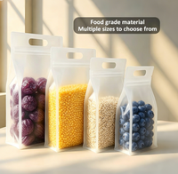 Sacs en plastique givrés auto-scellants à fermeture éclair, sacs à soufflet transparents à fond plat, pochettes d'emballage verticales pour aliments, bonbons et cadeaux
