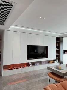 Mueble <span class=keywords><strong>de</strong></span> TV Moderno Personalizado para Sala <span class=keywords><strong>de</strong></span> Estar y Salón <span class=keywords><strong>Principal</strong></span> con Rejilla <span class=keywords><strong>de</strong></span> Pared para TV LED Eléctrica y Soporte <span class=keywords><strong>de</strong></span> TV Extensible y Convertible - Product Image 3