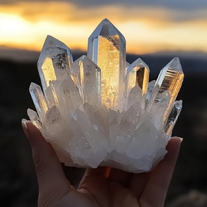 Vente en gros de grappes de cristaux de quartz blanc naturel clair pour la guérison et la décoration - Product Image 2