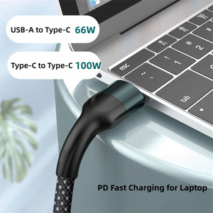Câble de charge 3 en 2 multi-têtes USB Type C PD100W, câble de charge multi-usages en nylon tressé, charge rapide 5A, multi-usage <span class=keywords><strong>pour</strong></span> iPhone Watch - Product Image 3