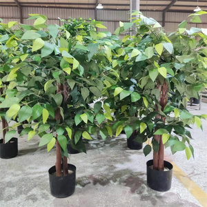 <span class=keywords><strong>Piccolo</strong></span> Bonsai Artificiale Decorativo da Pavimento per Ufficio Domestico, <span class=keywords><strong>Albero</strong></span> di Baniano con Vaso - Product Image 1