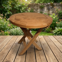 Table basse pliable en teck artisanale minimaliste moderne, écologique, pour salon, Gubuk Bali Indonésien
