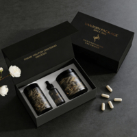 Flacon compte-gouttes en verre personnalisé pour sérum et huile essentielle 30 ml, pot de 150 ml et 250 ml pour capsules de vitamines et compléments alimentaires avec emballage cadeau OEM
