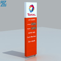 Panneau en aluminium ou panneau composite en aluminium double face publicité pylône signe pour station-service Station-service Totem