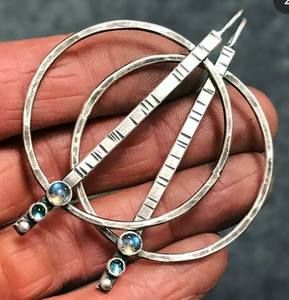 Excellent Rainbow <b>Moonstone</b> 925 Solid Sterling Silver Gemstone <b>Earring</b> Statement Jewelry - Product Image 1