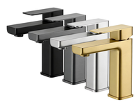 Nouveau design de robinet de lavabo de salle de bain en or brossé, mitigeur monocommande à noyau en céramique, monotrou, eau chaude et froide