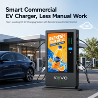 Chargeur rapide DC double pistolet 30kW 40kW 60kW 80kW avec écran publicitaire 65 pouces pour parking commercial