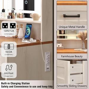 Factory Supplier Small Farmhouse Wooden Makeup Vanities <strong>Desk</strong> <strong>with</strong> <strong>Narrow</strong> Storage <strong>Drawer</strong> White Thin Dressing Table for Bedroom - Product Image 5