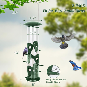 Mangeoire à oiseaux moderne et luxueuse à 6 ports, mangeoire à graines pour oiseaux sauvages, suspendue, pour jardin extérieur, résistante aux écureuils, résistante aux intempéries, 5L, 6 points d'alimentation - Product Image 4