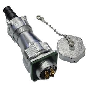 ปลั๊กและเต้ารับการบิน WY24 โลหะผสมสังกะสี ชุบทองแดง ติดตั้งบนแผง สำหรับเปลี่ยนอะไหล่ระบบสื่อสาร - Product Image 1