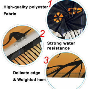 <span class=keywords><strong>Rideau</strong></span> de <span class=keywords><strong>douche</strong></span> rétro vintage Halloween imprimé citrouille avec tapis antidérapant couvercle de toilette - Product Image 4