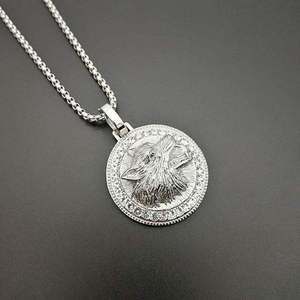 Collares de Moda de Acero Inoxidable con Baño de Oro, Diseño de Cabeza de Lobo, Estilo Hip Hop, Resistentes al Agua, para Hombre, Venta al por Mayor - Product Image 4