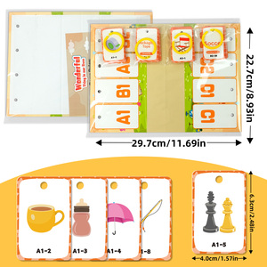 Tarjeta de educación cognitiva diaria, juguetes para niños, tarjetas de aprendizaje de escritorio interactivas para padres e hijos, gráfico de bolsillo - Product Image 4