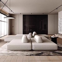Sofá Modular en Forma de Isla con Asientos Profundos Configurables, Perfil Bajo, Estructura de Madera Sólida para Sala de Estar, Canapé al por Mayor
