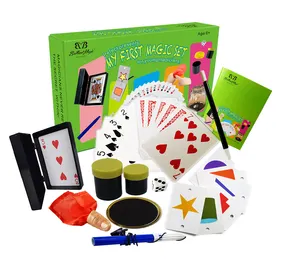 Зеленая Волшебная коробка для начинающих в возрасте 6 лет и старше, 7 классических магических реквизитов, Детские комплекты магов, игрушки для вечеринок для детей, волшебные игрушки