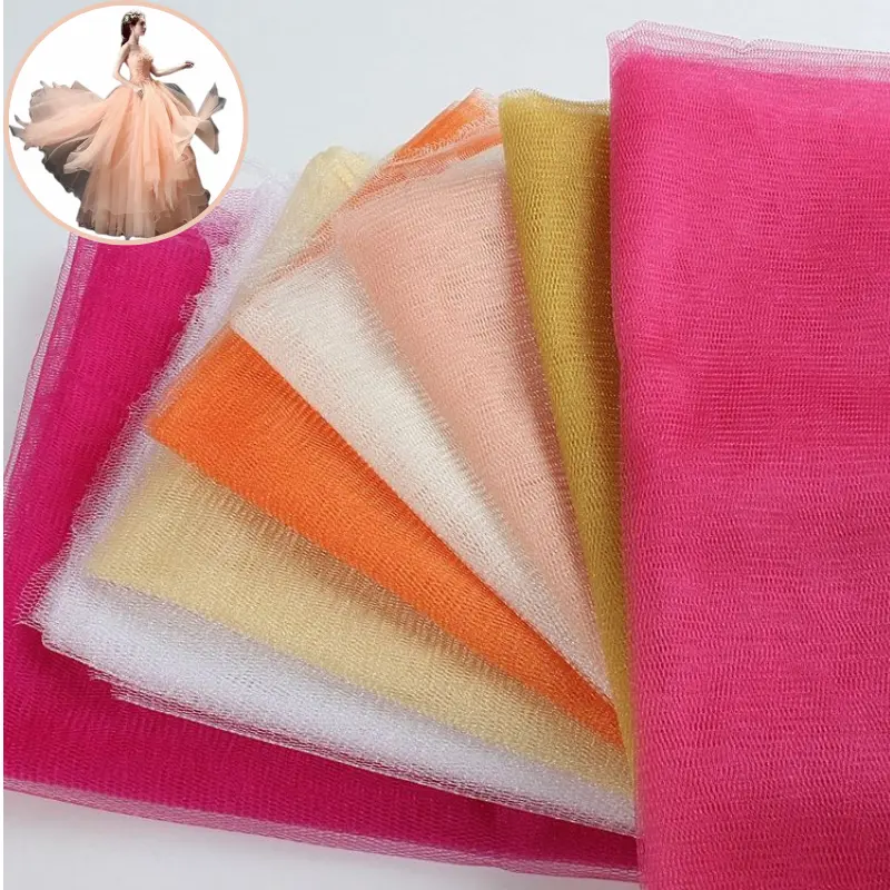 Rood Wit En Blauw Licht Polyester Roze Zachte Stof Ruche Tule Stoffen Voor Bruiloft Decoratie