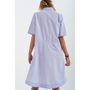 Vestido de corte alto-bajo con cintura imperio en color lila - Product Image 3