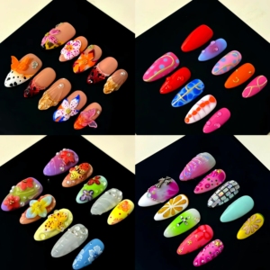 <span class=keywords><strong>Uñas</strong></span> Postizas de Diseño Nuevo, Románticas, con Flores de <span class=keywords><strong>Verano</strong></span>, Estilo Ataúd Largo, Personalizadas, Hechas a Mano, para Fiestas de Chicas, con Adhesivos - Product Image 1