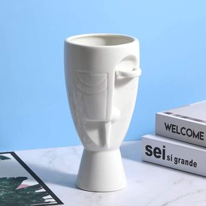 Delicati vasi in ceramica floreale in stile Art Deco intaglio <span class=keywords><strong>viso</strong></span> creativo decorazione da tavolo per il matrimonio o l'home Office - Product Image 4